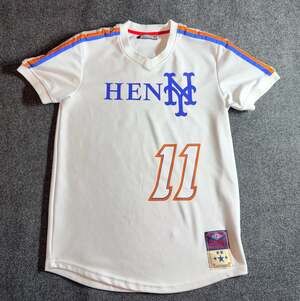 Genuine Goods New York  Henny Jersey Shirt White Blue Orange Number 11 Size L